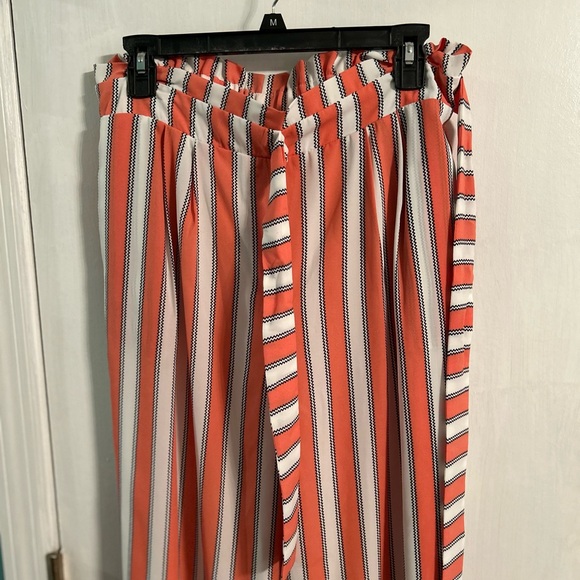 NWT Straight Leg Stripe Pants with Side Tie and Pockets, Women’s Medium - Picture 6 of 9